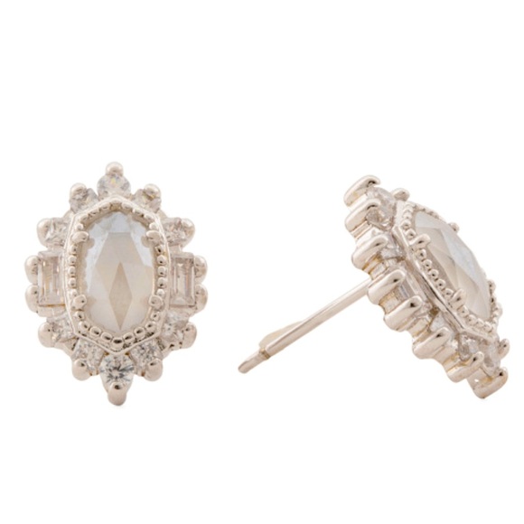 Kendra Scott Kapri Silver Stud Earrings New